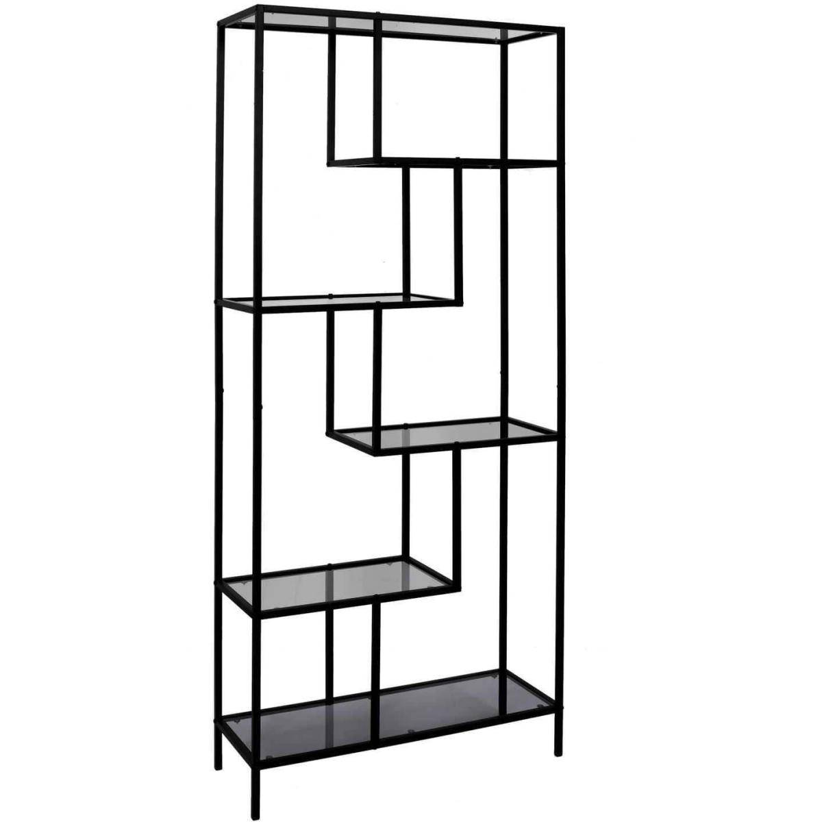 The Home Deco Factory - Etagère en métal et  verre fumé Edison 80 x 30 x 180 cm - Imagen 1