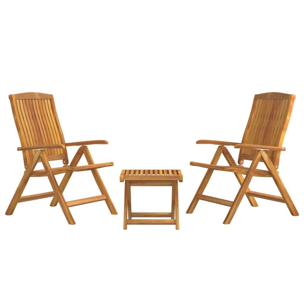 Helloshop26 - Salon de jardin meuble d'extérieur ensemble de mobilier 3 pièces bois de teck solide - Imagen 1