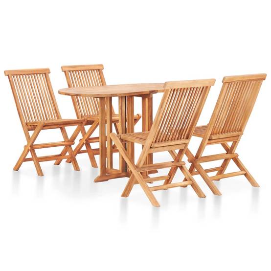 Vidaxl - Ensemble à manger d'extérieur pliable 5 pcs Bois solide de teck vidaXL 49003 - Imagen 1