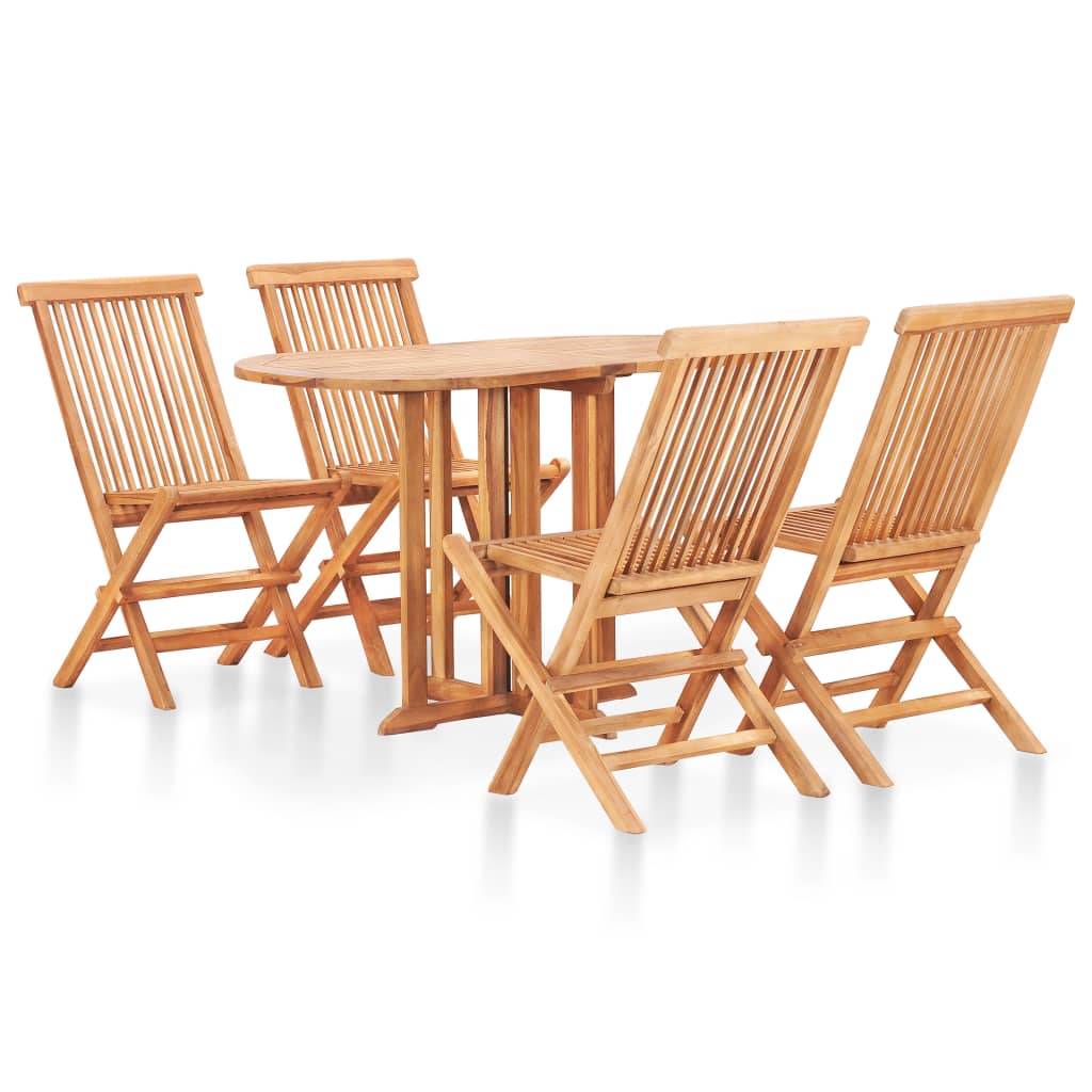 Vidaxl - Ensemble à manger d'extérieur pliable 5 pcs Bois solide de teck vidaXL 49003 - Imagen 1