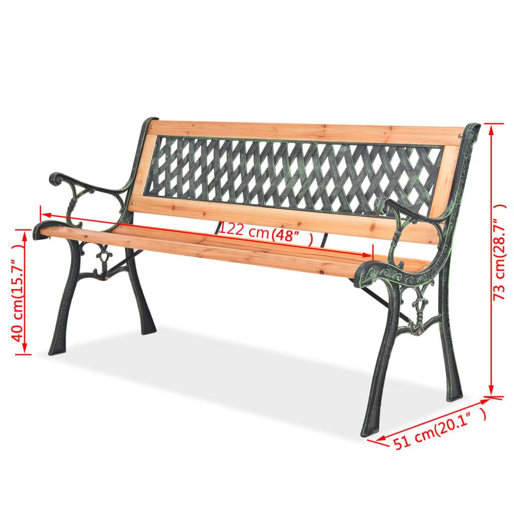 PANGIVO - Banc de jardin bois et fer noir 122 x 51 x 73 cm - PANGIVO - Image 7