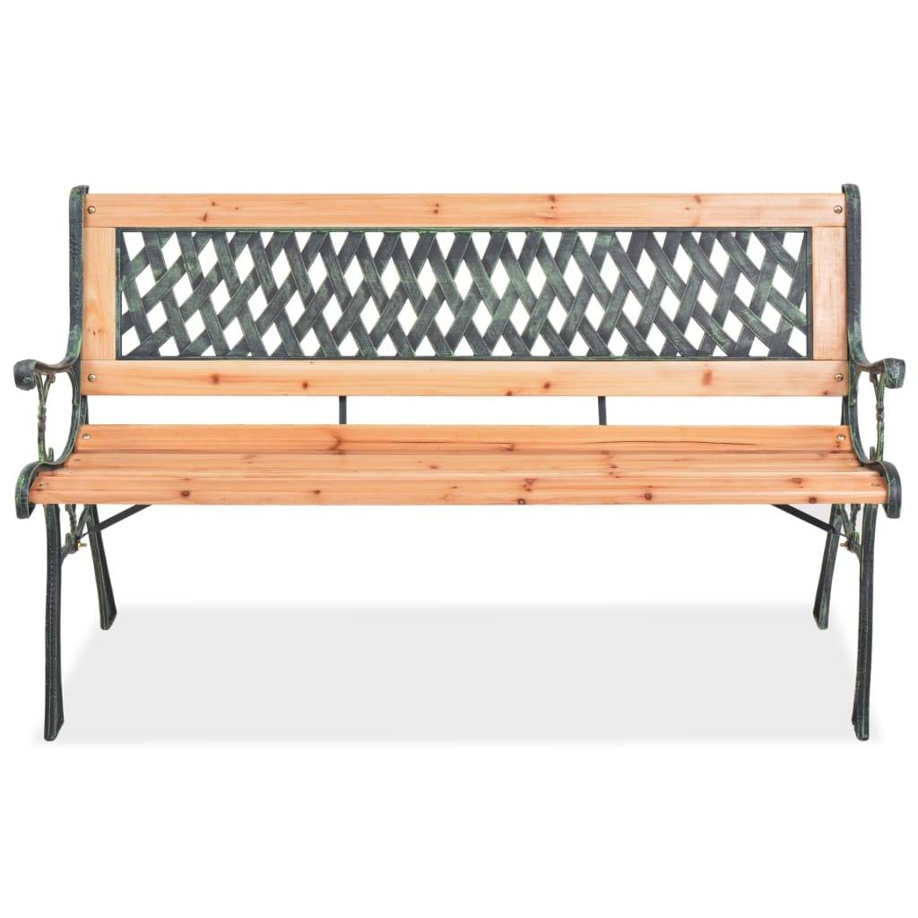 PANGIVO - Banc de jardin bois et fer noir 122 x 51 x 73 cm - PANGIVO - Image 2