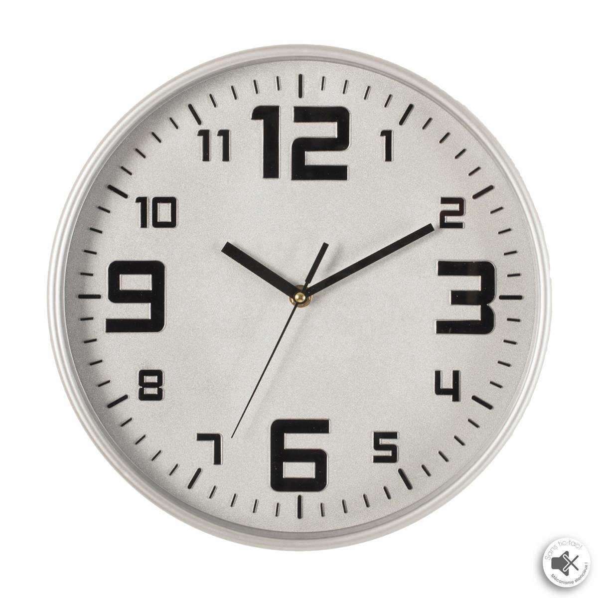 Atmosphera - Horloge argent "Elian" D30cm - Atmosphera Créateur d'intérieur - Image 1