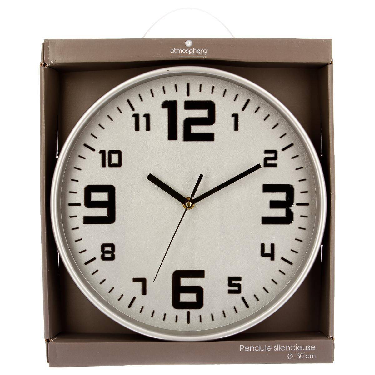 Atmosphera - Horloge argent "Elian" D30cm - Atmosphera Créateur d'intérieur - Imagen 2
