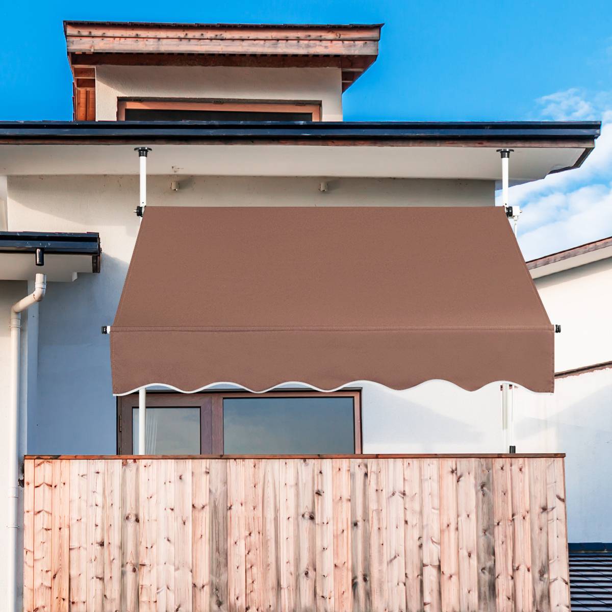 Maison Chic - Auvent Rétractable Manuel 150x125CM Hauteur Réglable 2-3M sans Perçage en Métal et Tissu pour Fenêtre Balcon ou Jardin Café F49R - Image 2