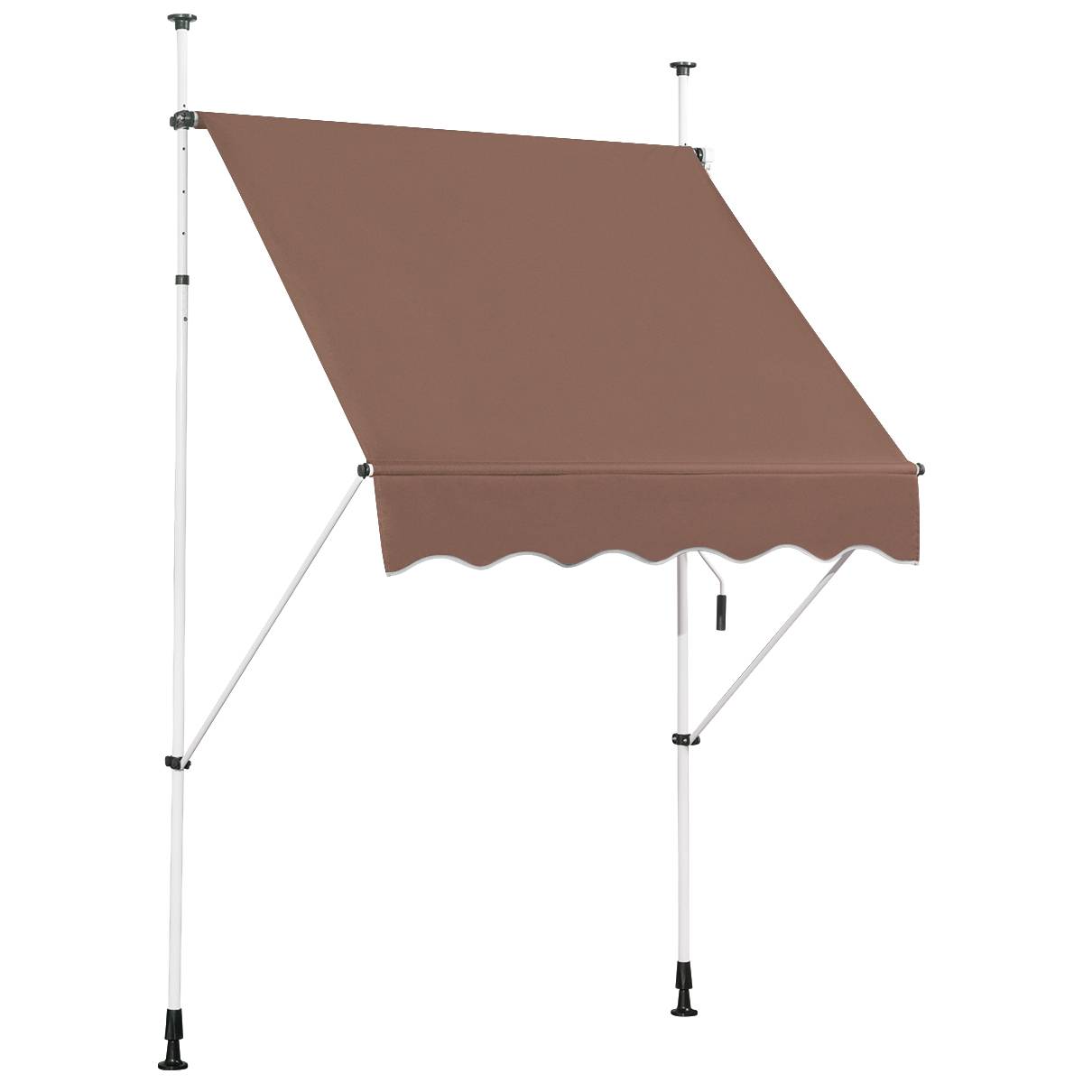 Maison Chic - Auvent Rétractable Manuel 150x125CM Hauteur Réglable 2-3M sans Perçage en Métal et Tissu pour Fenêtre Balcon ou Jardin Café F49R - Image 1