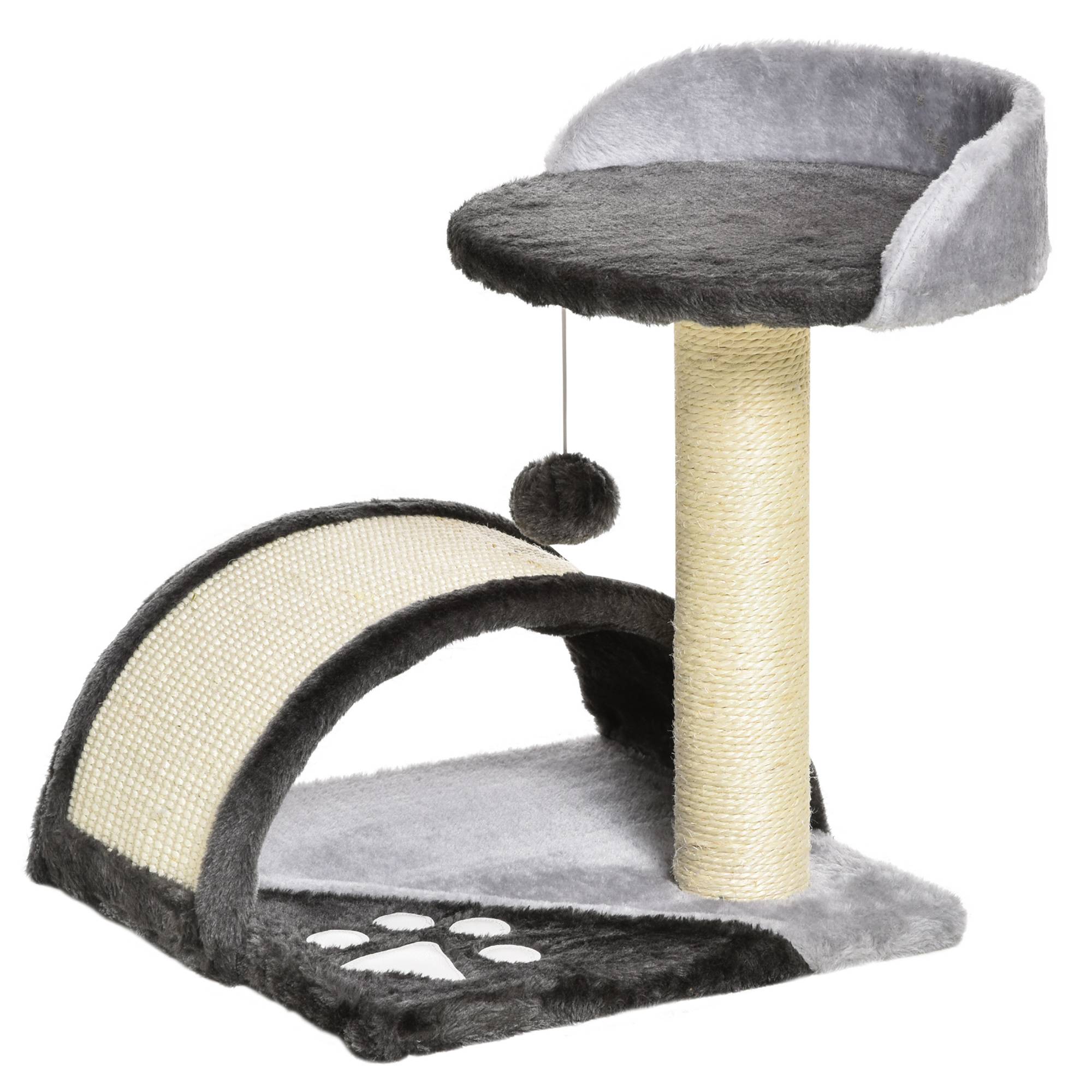 Arbre à chat design bois pour maison amusement et détente 35x37x46cm gris - ComfortXL Outdoor Living - Image 2