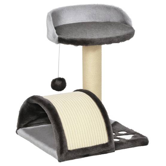 Arbre à chat design bois pour maison amusement et détente 35x37x46cm gris - ComfortXL Outdoor Living - Image 1