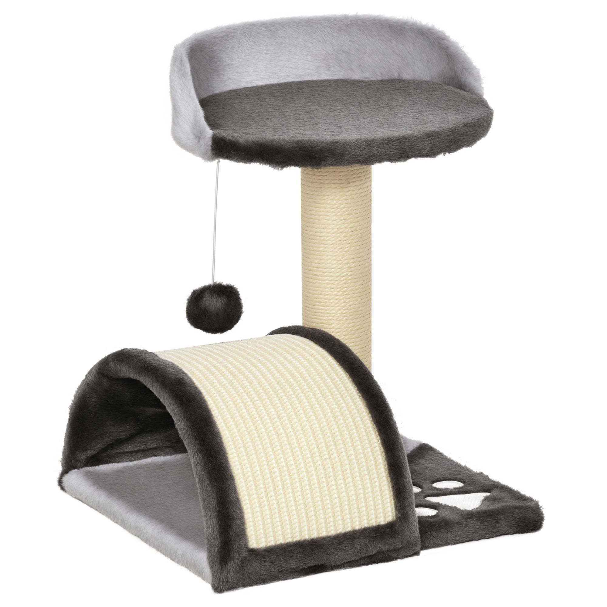 Arbre à chat design bois pour maison amusement et détente 35x37x46cm gris - ComfortXL Outdoor Living - Image 1