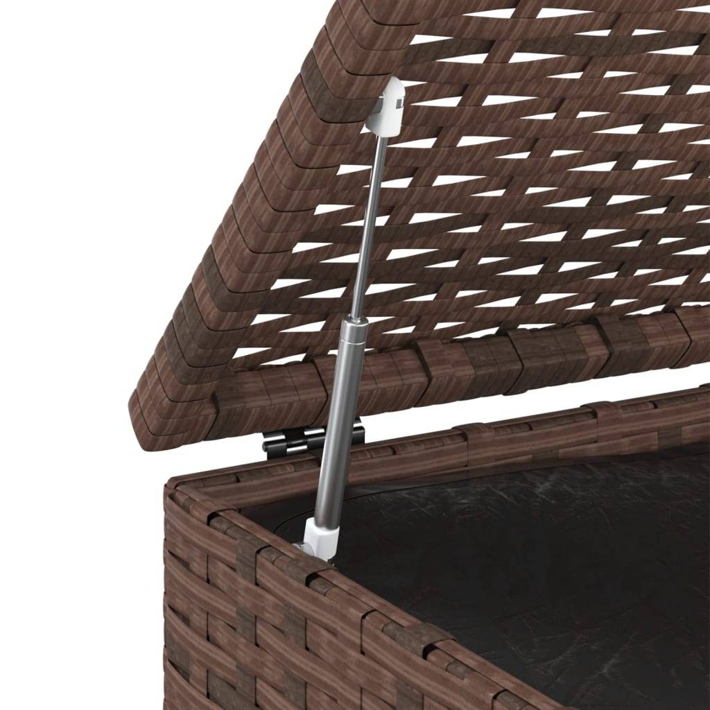 Boîte à coussins coffre de rangement de jardin résine tressée 100 x 49 x 103,5cm marron - Image 4