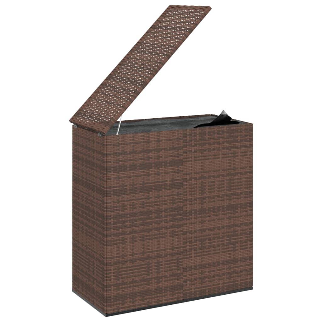Boîte à coussins coffre de rangement de jardin résine tressée 100 x 49 x 103,5cm marron - Image 1