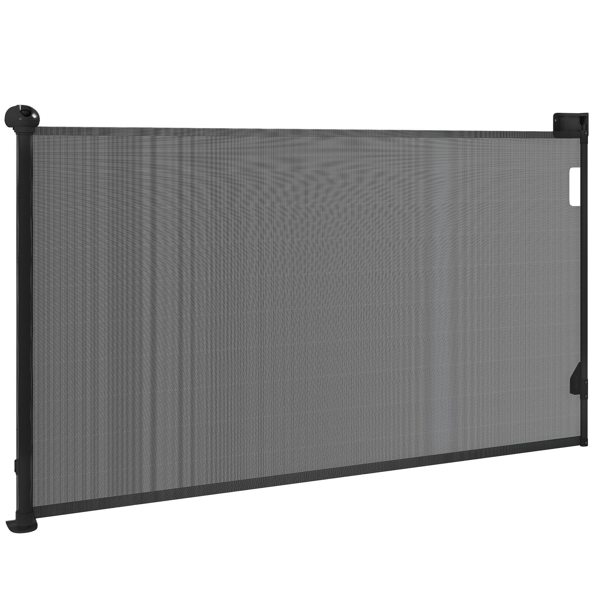 Barrière de sécurité rétractable pour chien (0-140 cm) avec verrouillage, pour portes et escaliers, noire. - Image 2