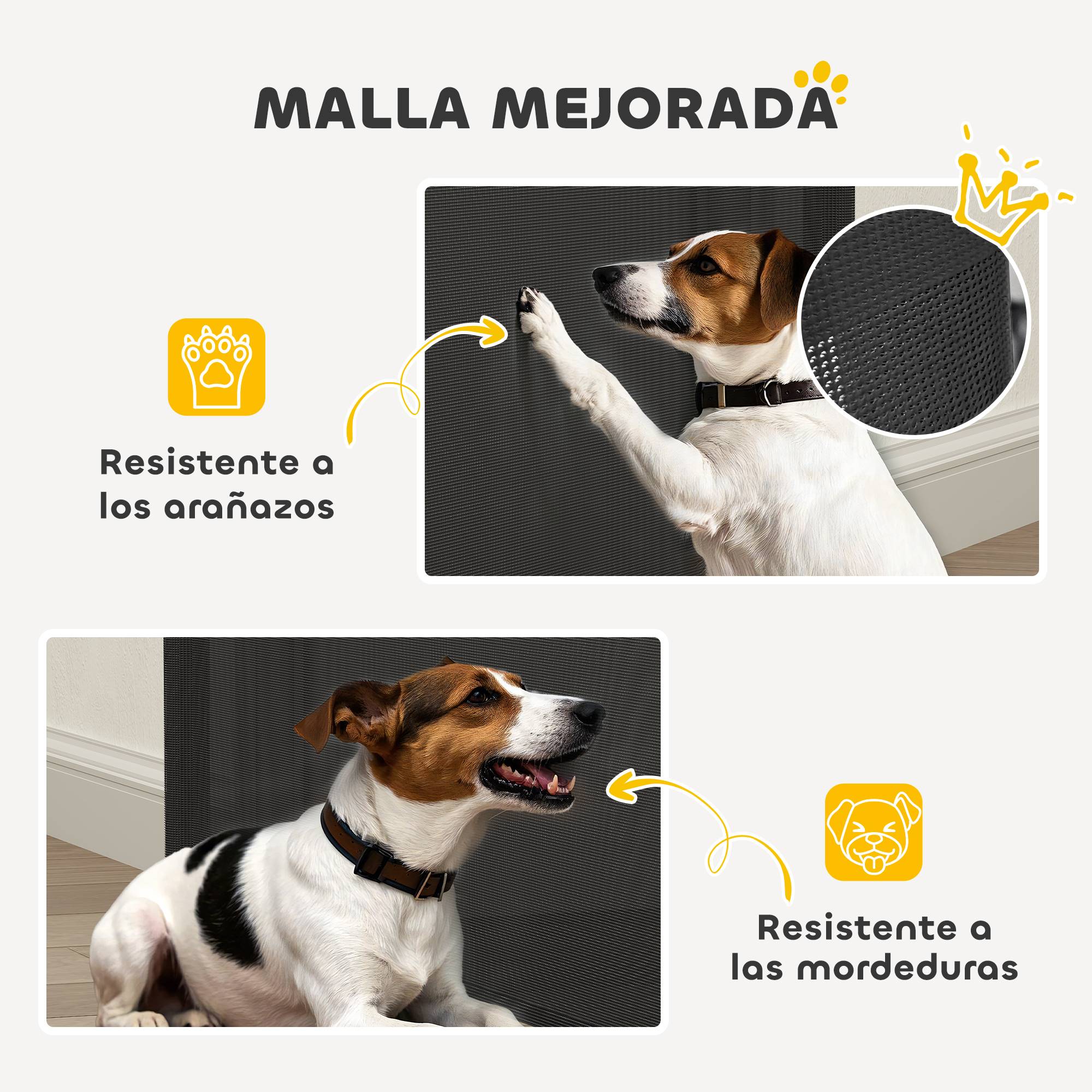 Barrière de sécurité rétractable pour chien (0-140 cm) avec verrouillage, pour portes et escaliers, noire. - Image 10