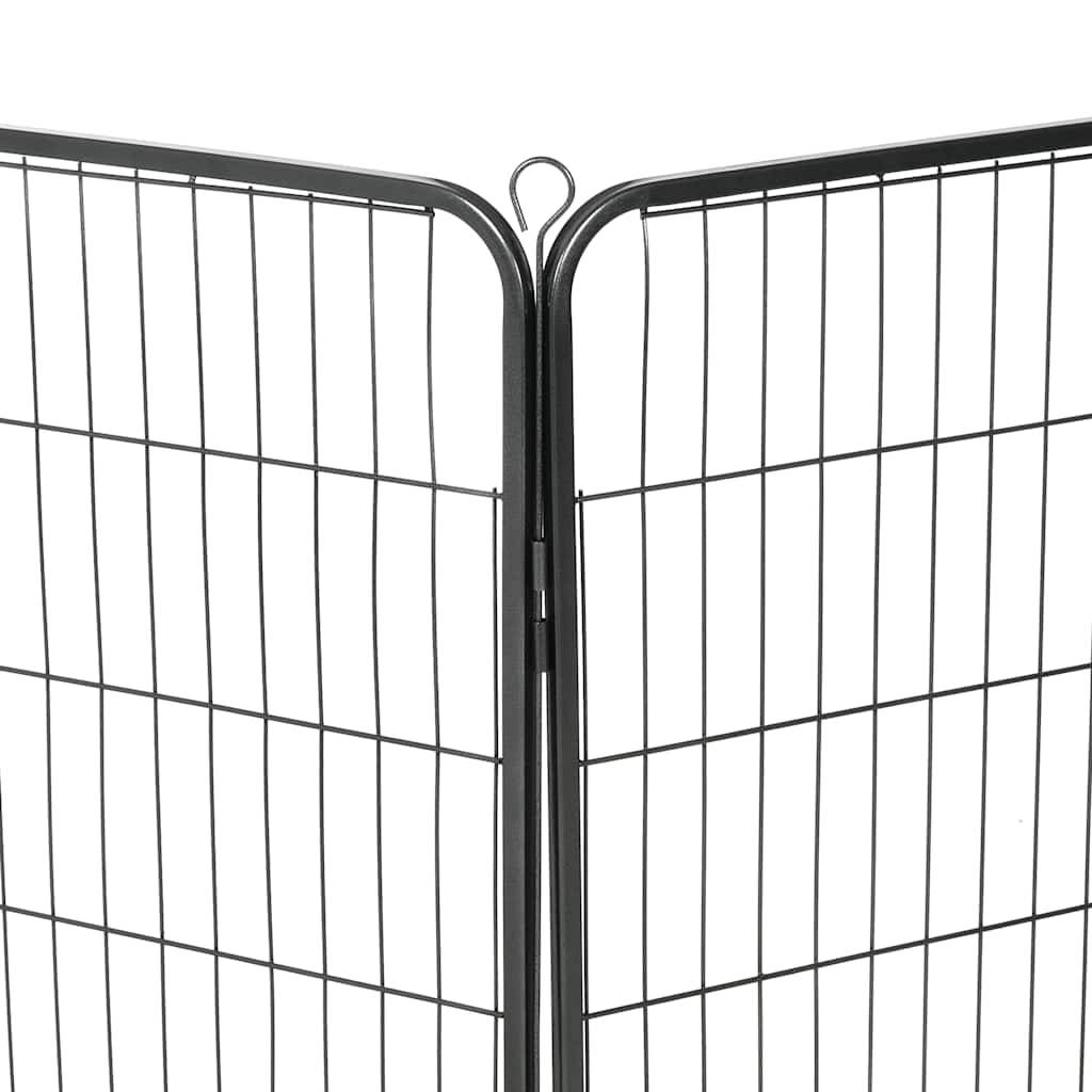 Vidaxl - Parc pour chiens 8 panneaux Acier 80 x 100 cm Noir vidaXL 170574 - Imagen 4