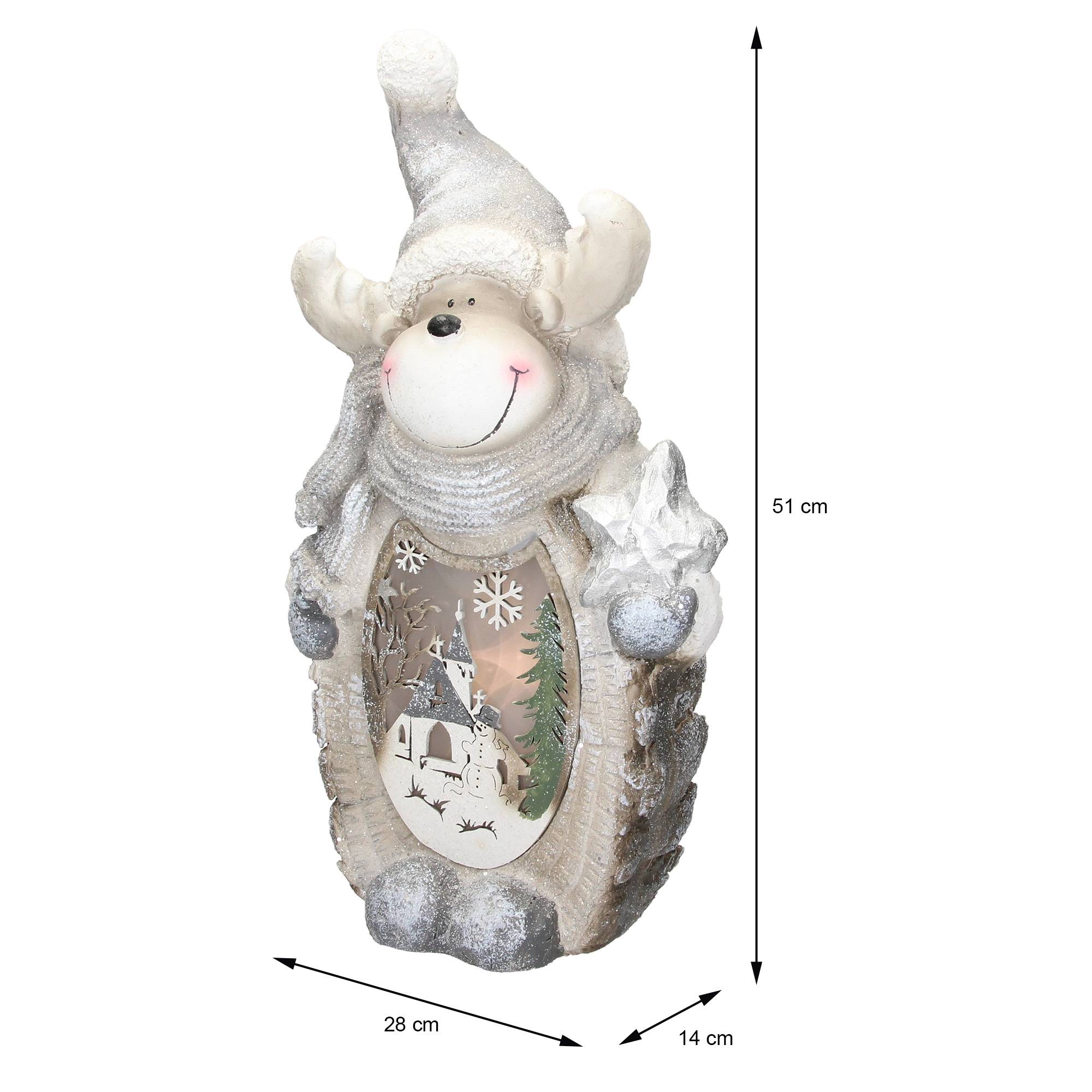 Figurine de renne avec éclairage LED 53 cm décoration ornement d'intérieur Noël - Image 6