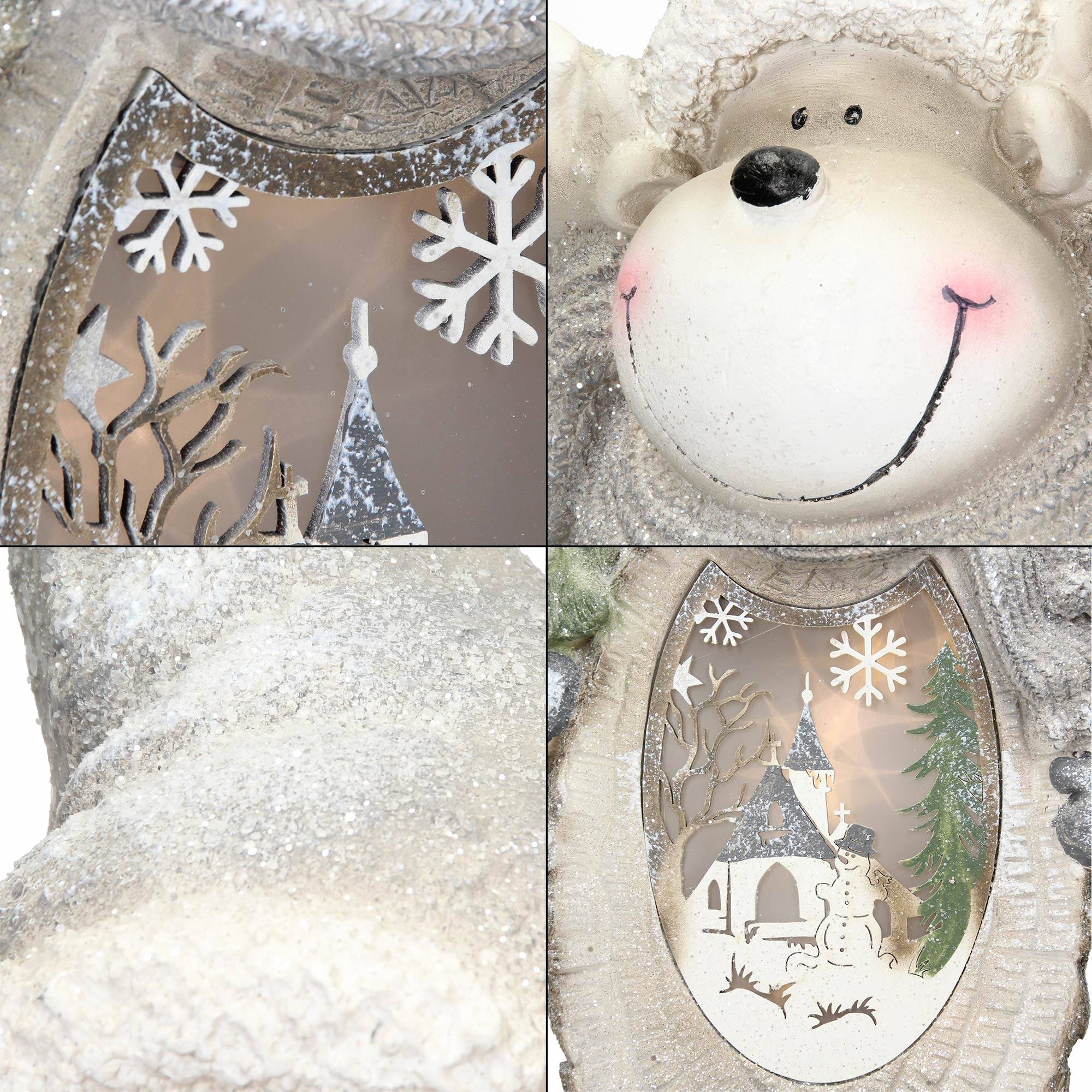 Figurine de renne avec éclairage LED 53 cm décoration ornement d'intérieur Noël - Image 4