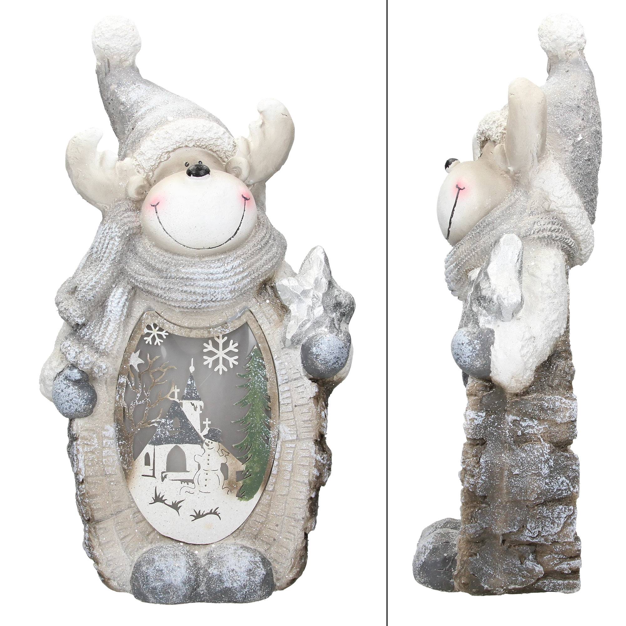 Figurine de renne avec éclairage LED 53 cm décoration ornement d'intérieur Noël - Image 2