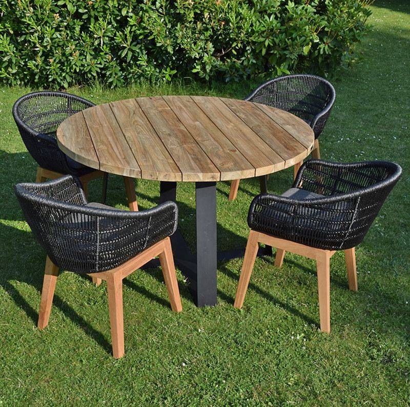Fauteuil en résine tressée noire Lounge avec coussin - Gecko Jardin - Image 6