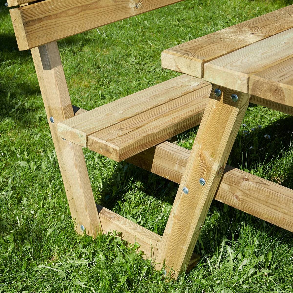 Table pique nique en bois Versailles avec dossiers 6 places - Cémonjardin - Imagen 3