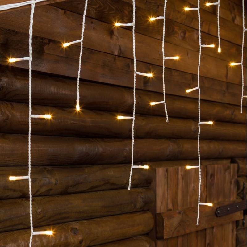 Lotti - Guirlande stalactite 10M H60CM 255 LED blanc chaud 8 programmes câble blanc 24V Lotti - Imagen 4