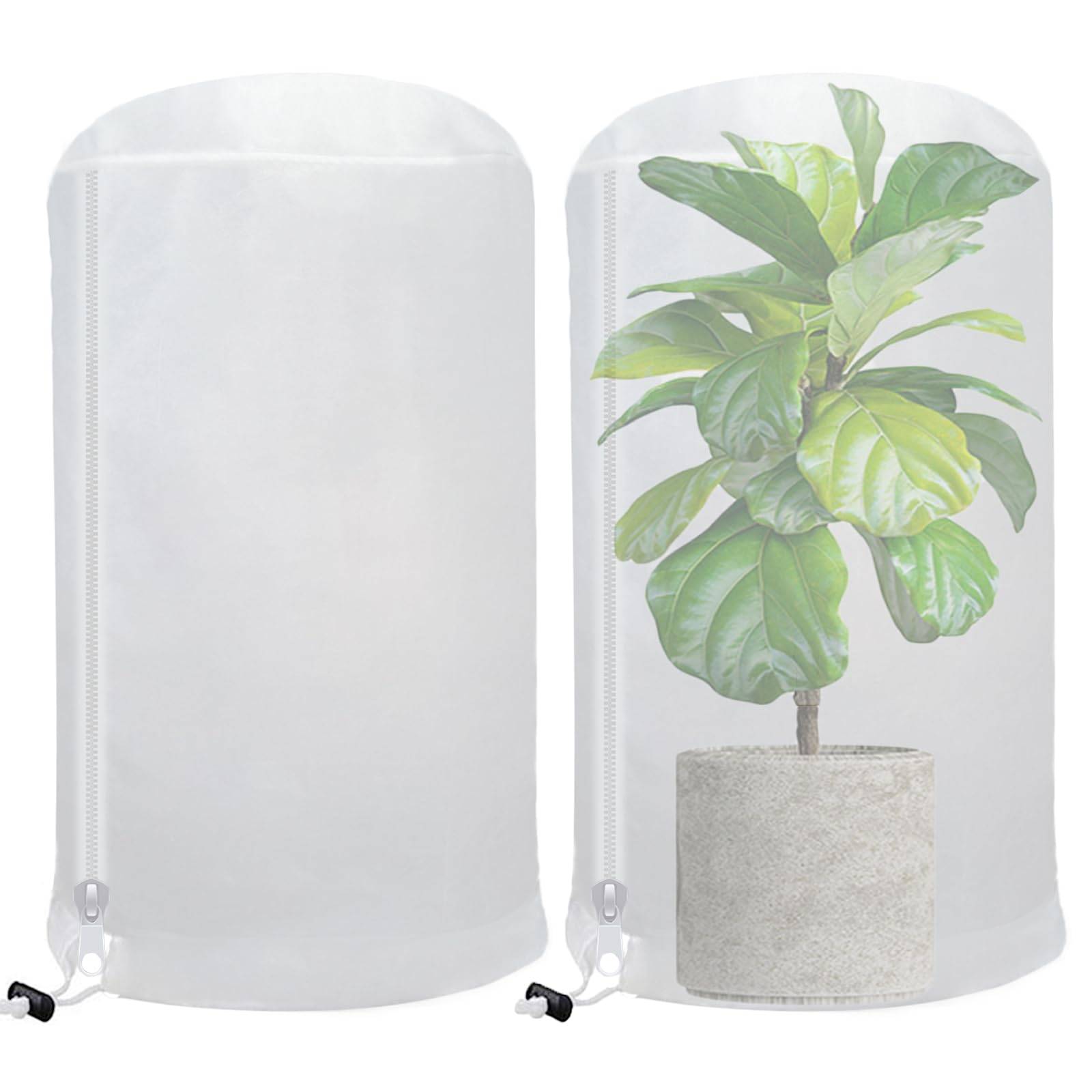 2 pièces de couverture antigel pour plantes en dôme, tissu antigel 120*180CM avec fermeture éclair à cordon, protection antigel pour plantes-Lytech - Image 1