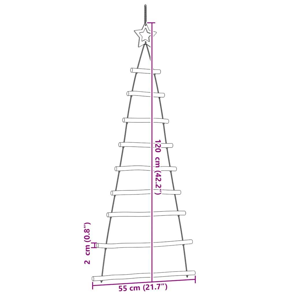 Lot de 2 Sapins de Noël Muraux Suspendus en Bois Naturel Décoration 120 cm – ComfortXL Outdoor Living - Image 8