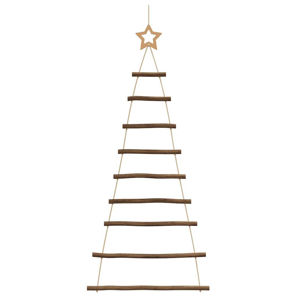 Lot de 2 Sapins de Noël Muraux Suspendus en Bois Naturel Décoration 120 cm – ComfortXL Outdoor Living - Image 4