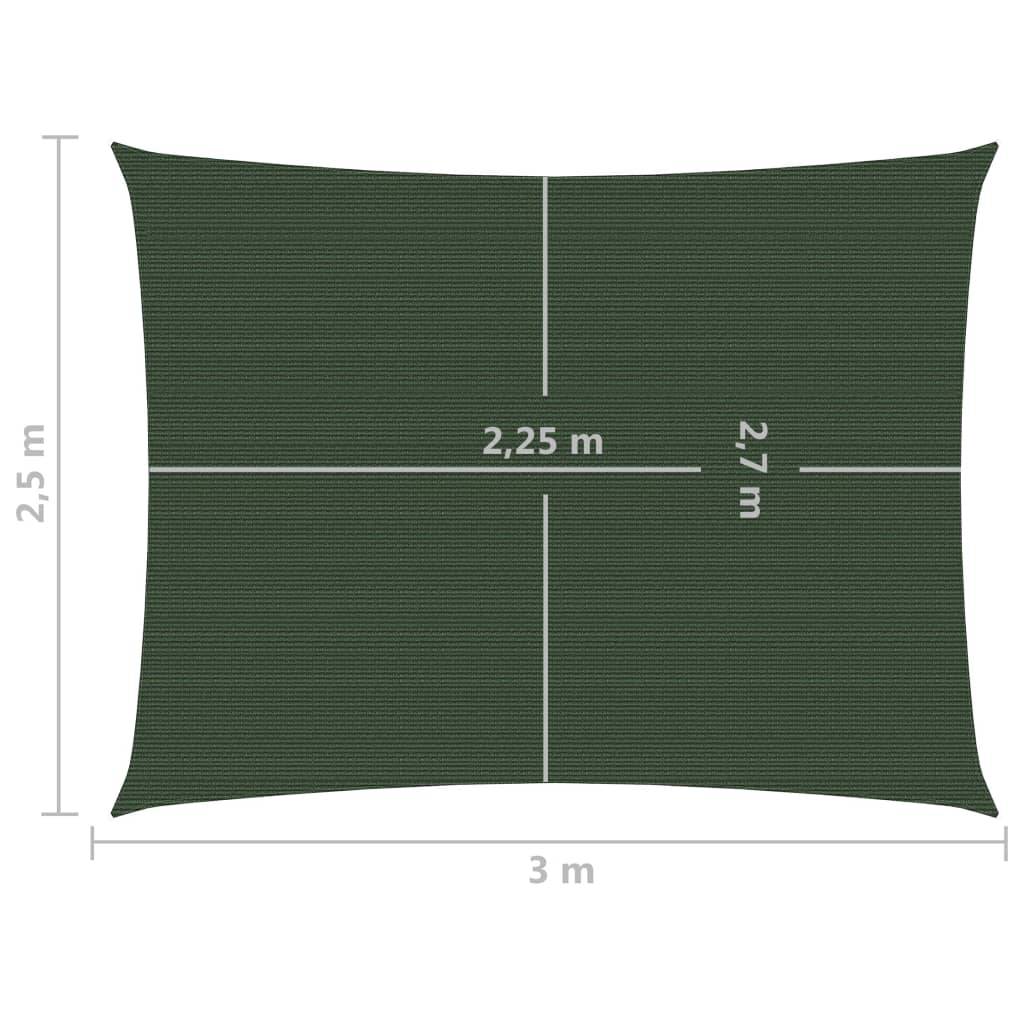 Helloshop26 - Voile d'ombrage 160 g/m² vert foncé 2,5 x 3 m PEHD - Imagen 6