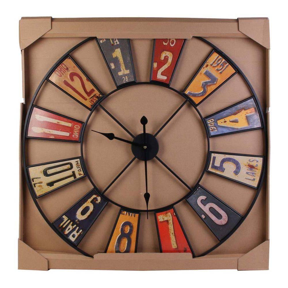 The Home Deco Factory - Horloge en métal Recyclerie 80 cm - Imagen 3