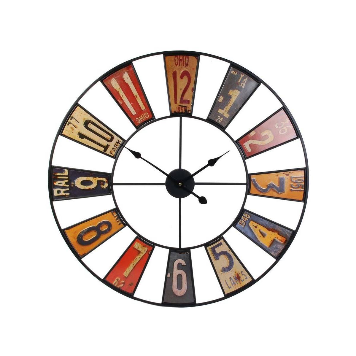 The Home Deco Factory - Horloge en métal Recyclerie 80 cm - Imagen 1
