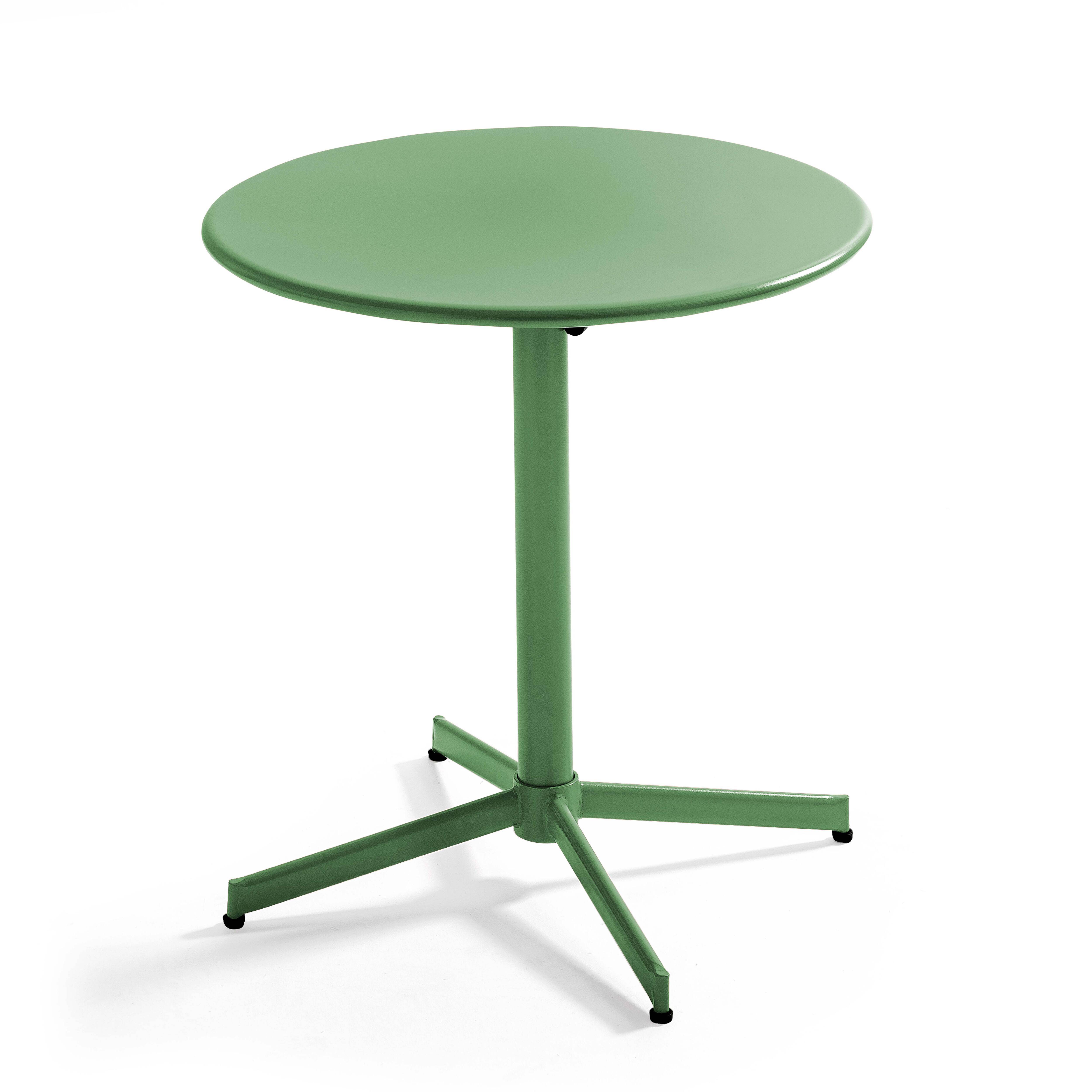 Oviala - Ensemble table ronde et 2 chaises de jardin en métal vert cactus Palavas - Oviala - Imagen 2