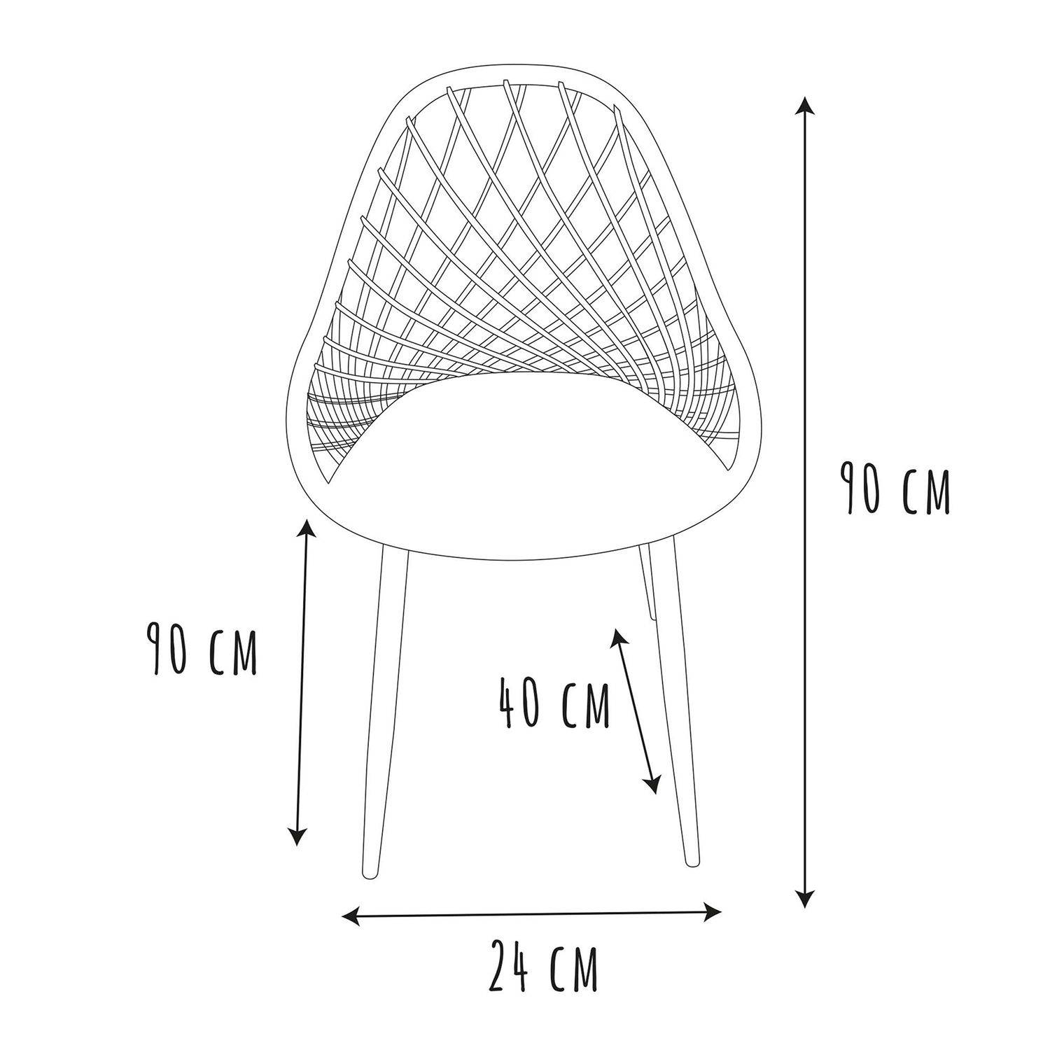 Sans Marque - Lot de 4 chaises d'extérieur Malaga en polypropylène - Toilinux - Imagen 3