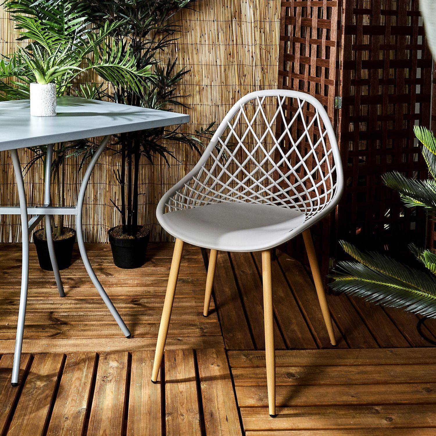 Sans Marque - Lot de 4 chaises d'extérieur Malaga en polypropylène - Toilinux - Imagen 4