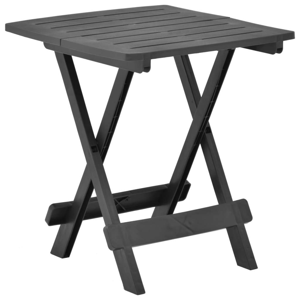 Table pliable de jardin plastique anthracite 45 x 43 x 50 cm - PANGIVO - Image 1