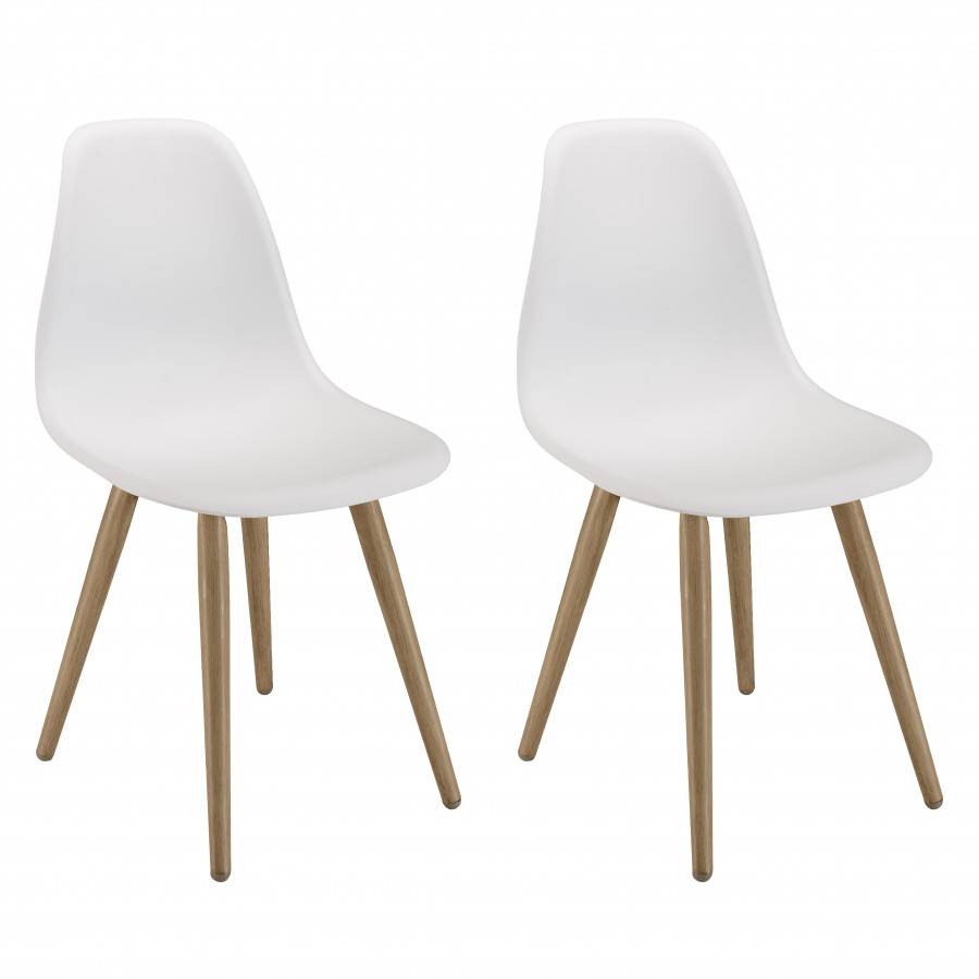 Macabane - MALO - SALON DE JARDIN 6 PERS. - 1 table rectangulaire 180x100cm et 6 chaises blanches pieds couleur naturelle - Imagen 10