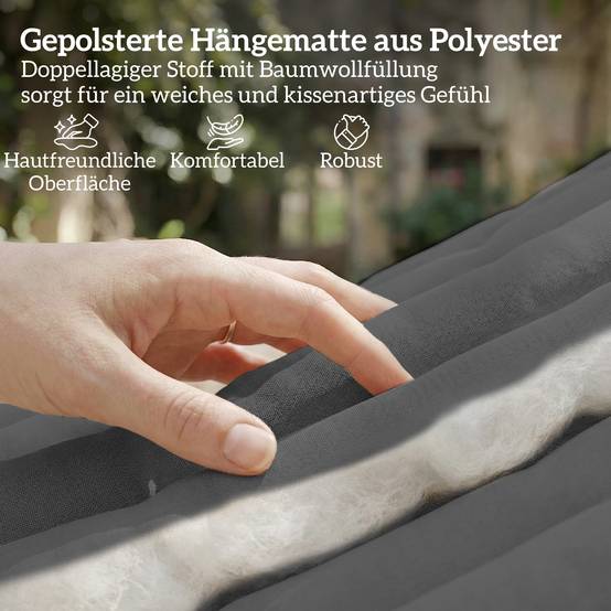 Hamac polyester beige 325 x 140 x 2.5 cm - PANGIVO - Image 6