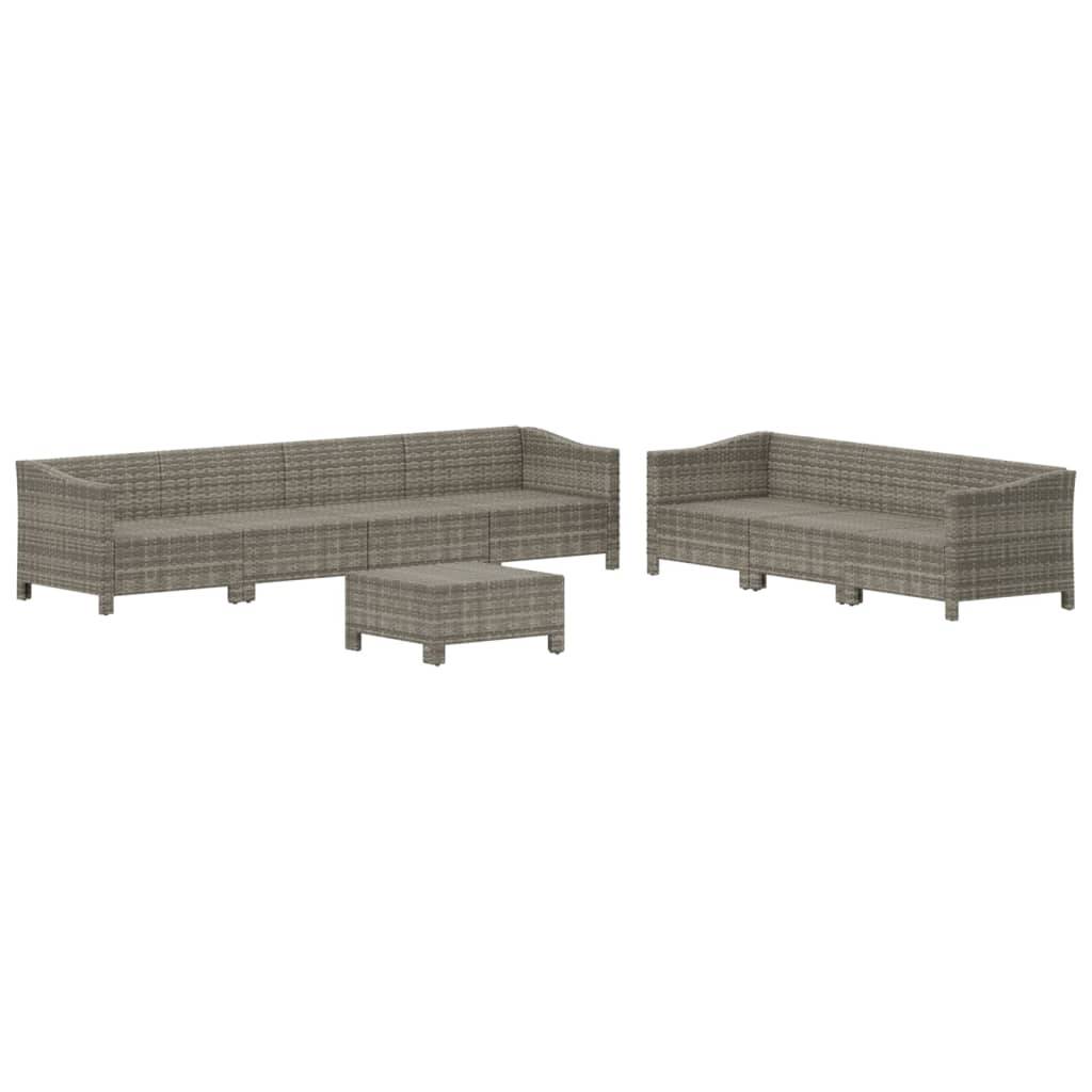 Helloshop26 - Salon de jardin meuble d'extérieur ensemble de mobilier 8 pièces avec coussins gris résine tressée - Imagen 2