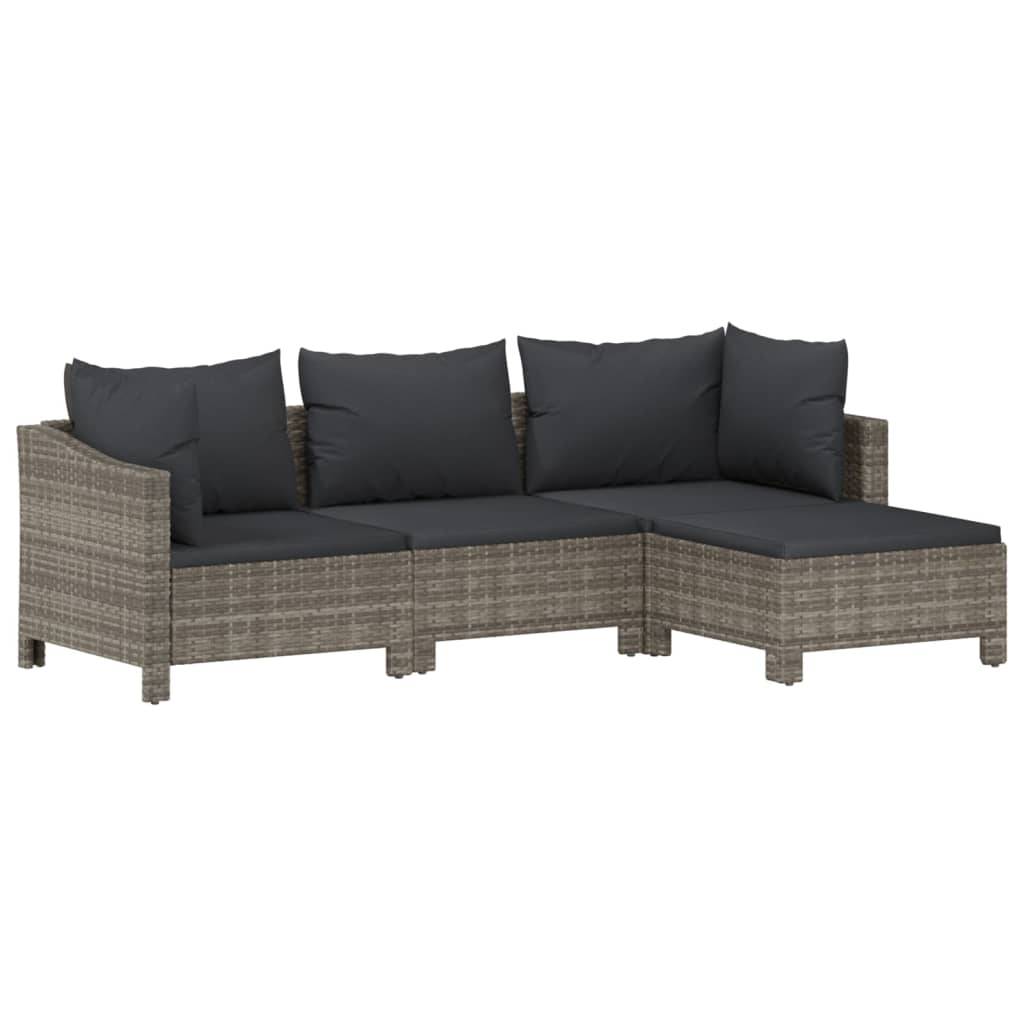 Helloshop26 - Salon de jardin meuble d'extérieur ensemble de mobilier 8 pièces avec coussins gris résine tressée - Imagen 3