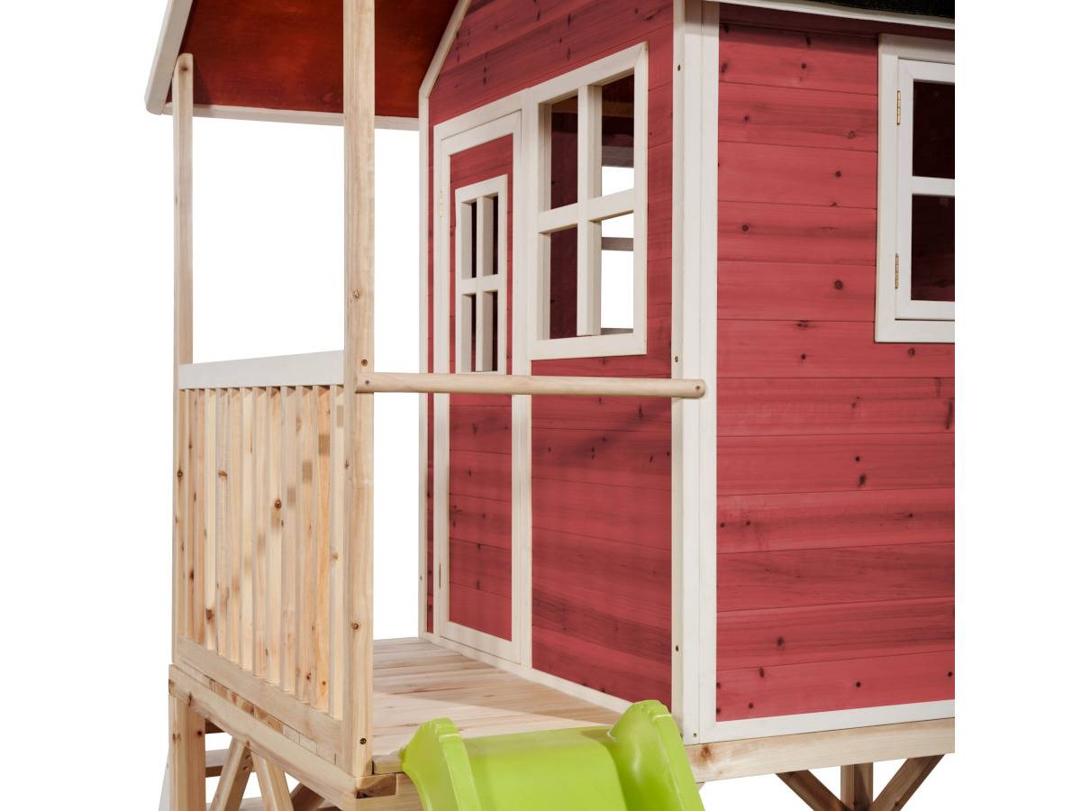 Exit Toys - Maisonnette en bois pour enfants Loft 500 Rouge - Exit Toys - Imagen 3