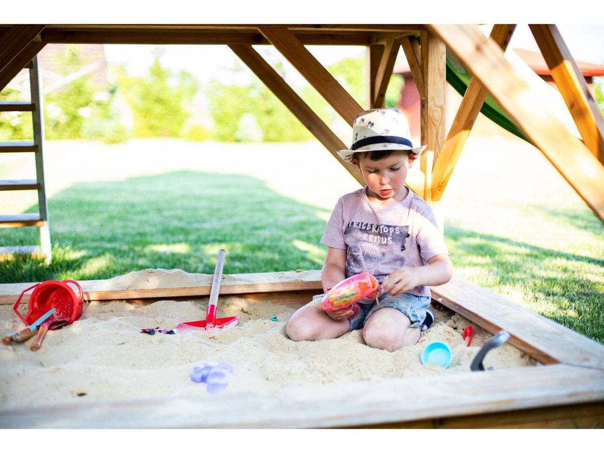 Exit Toys - Maisonnette en bois pour enfants Loft 500 Rouge - Exit Toys - Imagen 4