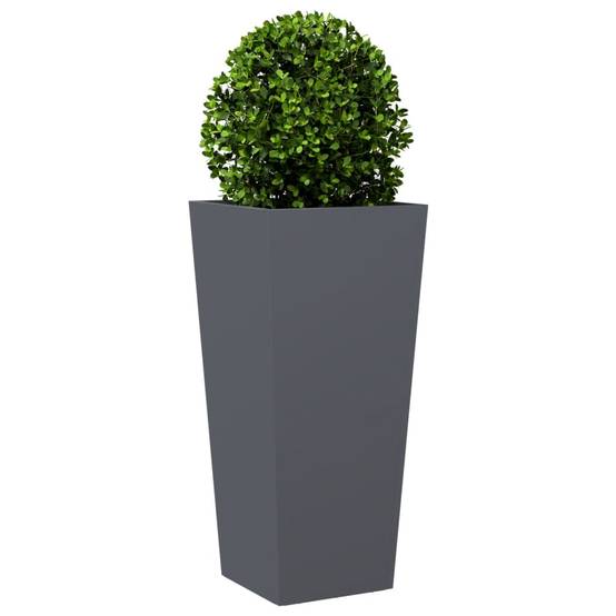 Jardinière - Bac à fleurs - Pot de fleurs anthracite 35x35x75 cm acier - Image 3