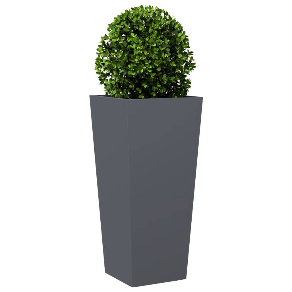 Jardinière - Bac à fleurs - Pot de fleurs anthracite 35x35x75 cm acier - Image 3