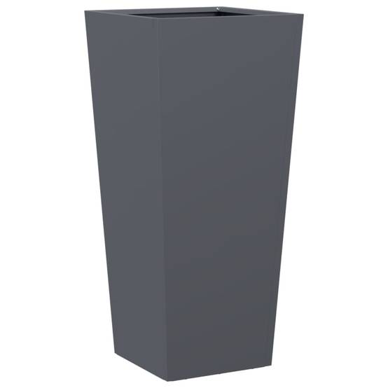 Jardinière - Bac à fleurs - Pot de fleurs anthracite 35x35x75 cm acier - Image 6