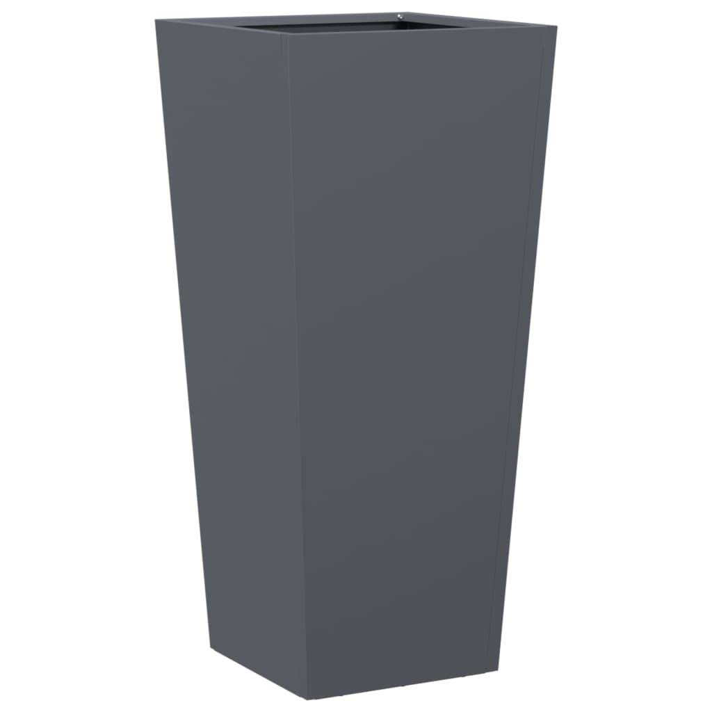 Jardinière - Bac à fleurs - Pot de fleurs anthracite 35x35x75 cm acier - Image 6