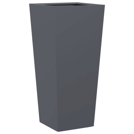 Jardinière - Bac à fleurs - Pot de fleurs anthracite 35x35x75 cm acier - Image 1
