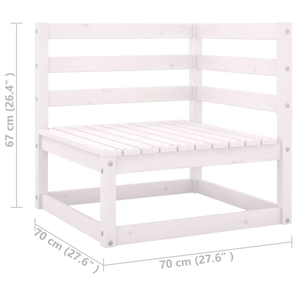 Helloshop26 - Salon de jardin meuble d'extérieur ensemble de mobilier 10 pièces avec coussins blanc bois de pin massif - Imagen 7