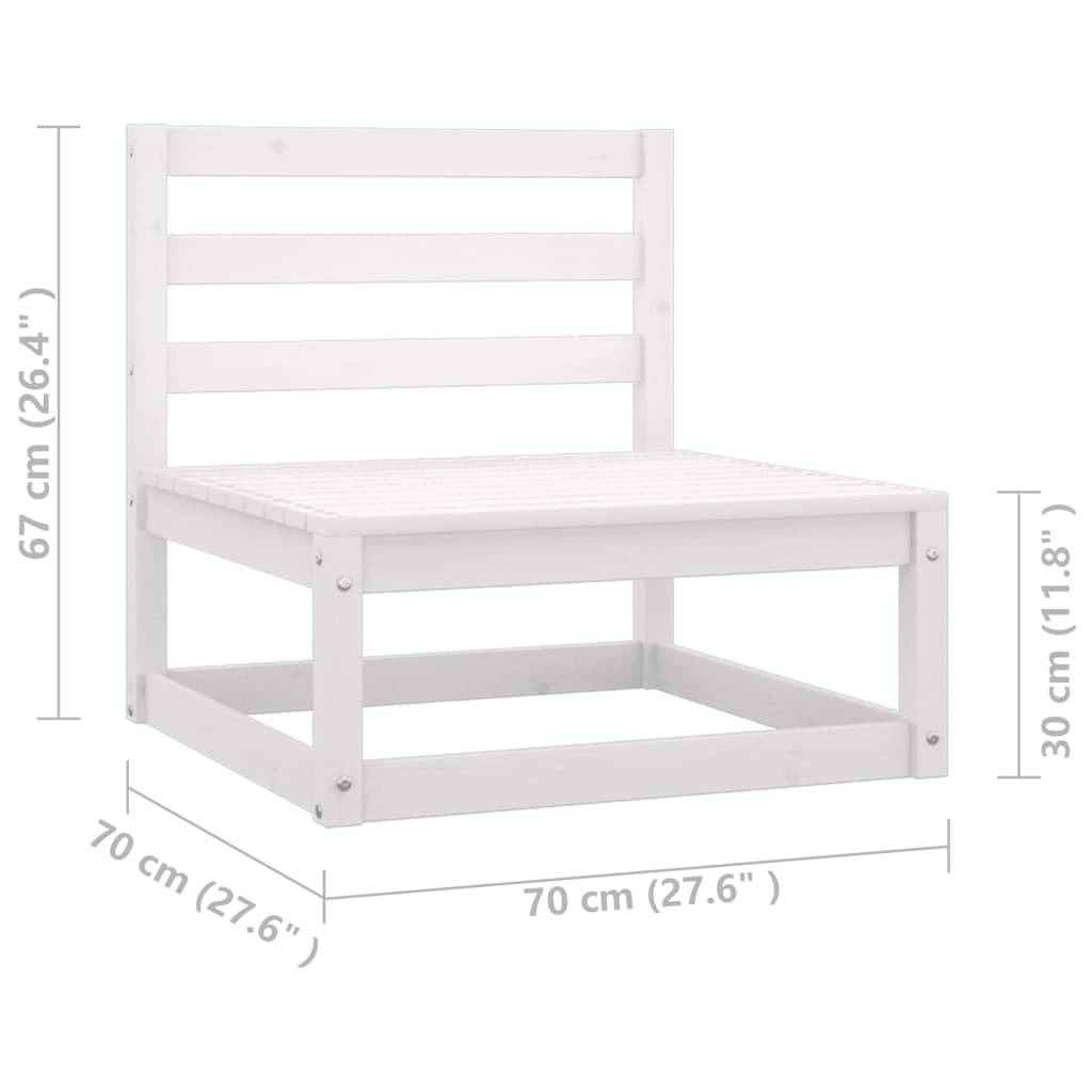 Helloshop26 - Salon de jardin meuble d'extérieur ensemble de mobilier 10 pièces avec coussins blanc bois de pin massif - Imagen 8