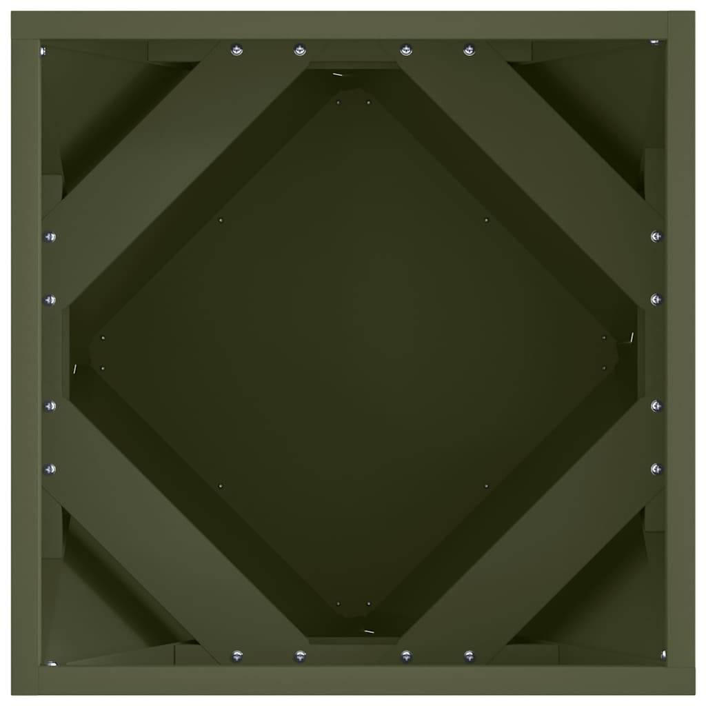 Jardinière acier vert olive 40 x 40 x 40 cm - PANGIVO - Image 6