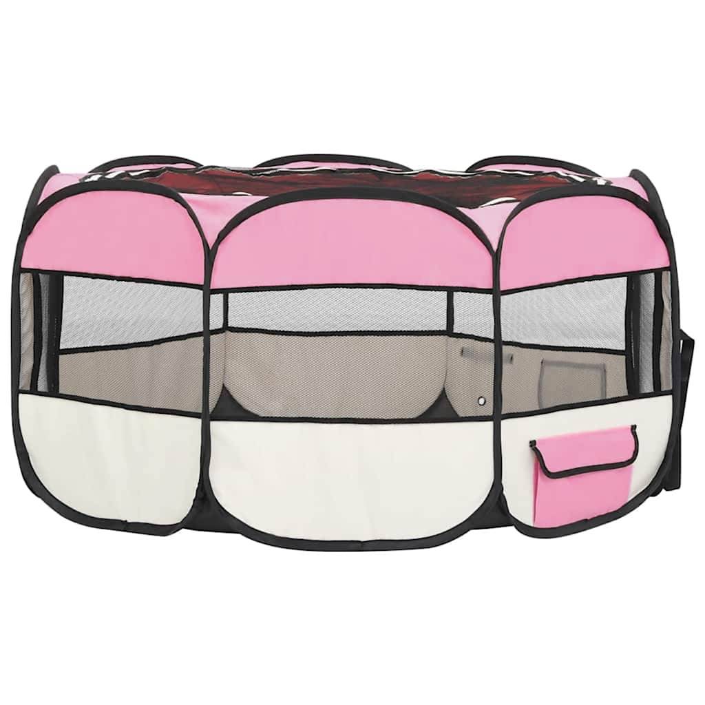 Vidaxl - Parc pliable pour chien avec sac de transport Rose 145x145x61cm vidaXL 171012 - Image 9