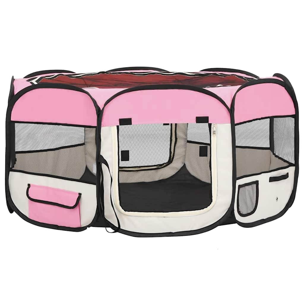 Vidaxl - Parc pliable pour chien avec sac de transport Rose 145x145x61cm vidaXL 171012 - Image 2